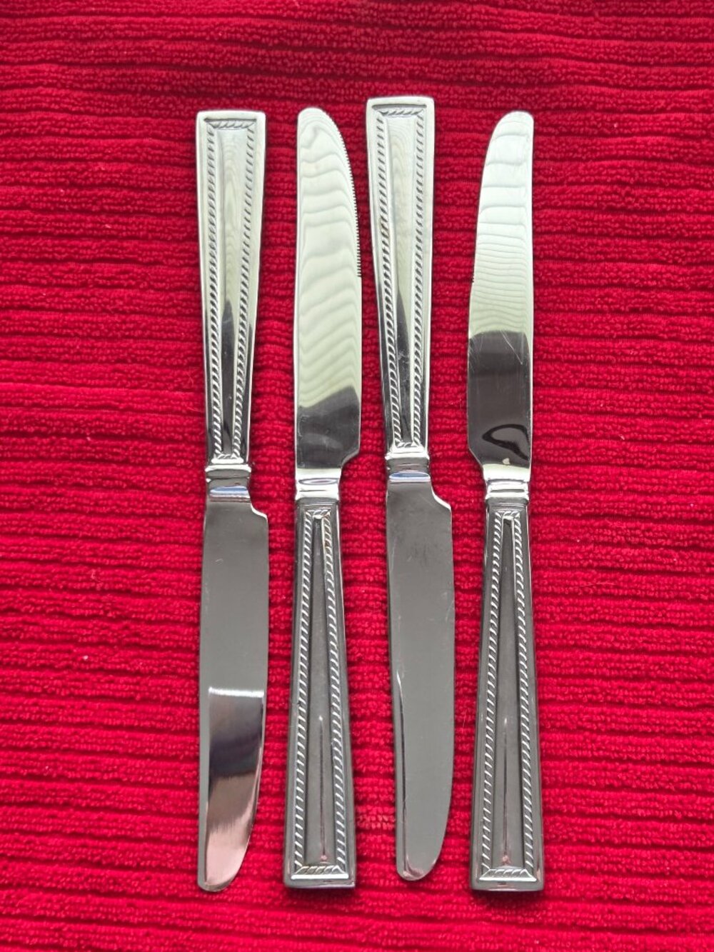 Gorham Annabella 18/10 Stainless Flatware Glossy Set of 4 Knives